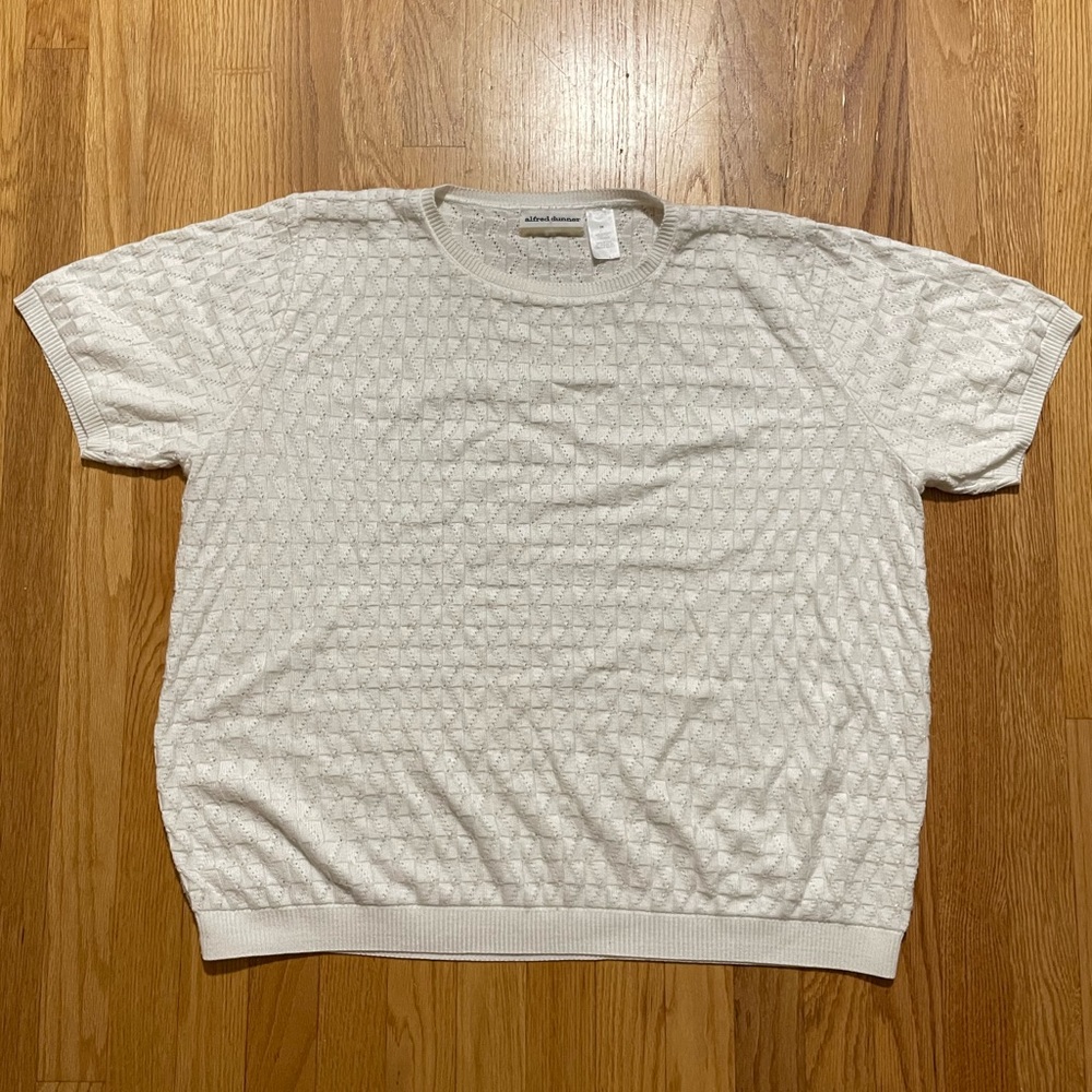 Alfred Dunner white short sleeve sweater